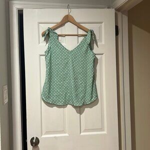 Ann Taylor sleeveless blouse with ties at shoulders